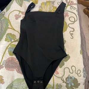 NWT Black square neck bodysuit size xl